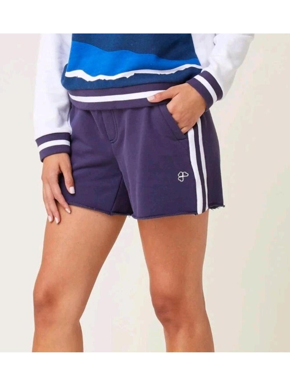NWT Krimson Klover Eloise Volley Sweat Shorts Pull On Navy Blue Indigo Size Med